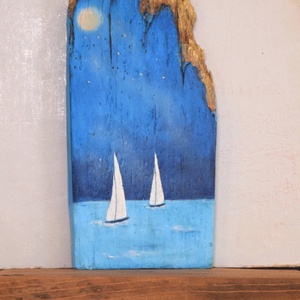 Vitorlások, Művészet, Festmény, Akril, Festészet, MESKA