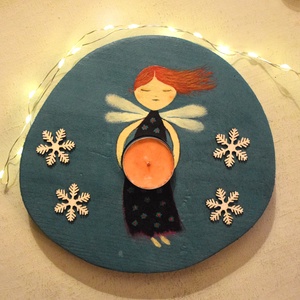 Tündéres mécsestartó - művészet - festmény - akril - Meska.hu