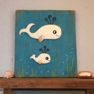 Bálnák, Otthon & Életmód, Dekoráció, Kép & Falikép, 3d képek, Festészet, MESKA