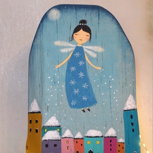 Jégtündér, Művészet, Festmény, Akril, Famegmunkálás, Festészet, MESKA