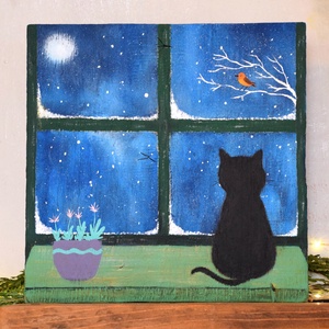 Cica a párkányon - Meska.hu