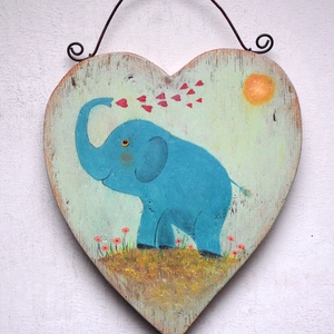 Elefáni, Művészet, Festmény, Akril, Famegmunkálás, Festészet, MESKA