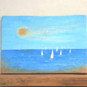 Vitorlások, Művészet, Festmény, Akril, Festészet, MESKA