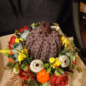 Horgolt tökös asztali dísz  - otthon & életmód - dekoráció - halloween - halloweeni asztaldísz - Meska.hu