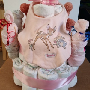 Pelenka torta kislány részére  - baba - mama - pelenkázó, babafürdető kellékek - pelenkatorta - Meska.hu