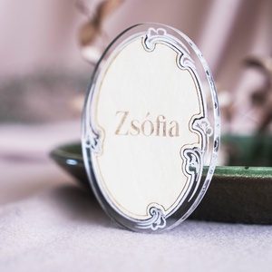 Gravírozott akrilüveg és fa köszönetajándék - esküvő - emlék & ajándék - köszönőajándék - Meska.hu