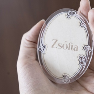 Gravírozott akrilüveg és fa köszönetajándék - esküvő - emlék & ajándék - köszönőajándék - Meska.hu