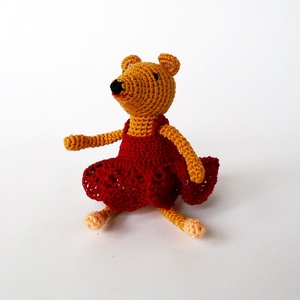 Horgolt balerina egér - Meska.hu