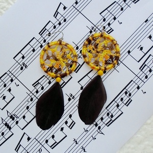 Horgolt álomfogó fülbevalók - ékszer - fülbevaló - lógó fülbevaló - Meska.hu