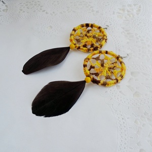 Horgolt álomfogó fülbevalók, Ékszer, Fülbevaló, Lógó fülbevaló, Ékszerkészítés, Horgolás, MESKA