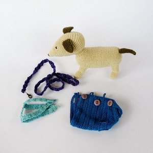 Bézs kutya baba - játék & sport - baba & babaház - öltöztethető baba - Meska.hu