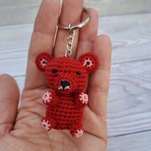 Horgolt mini medve kulcstartó - táska & tok - kulcstartó & táskadísz - kulcstartó - Meska.hu