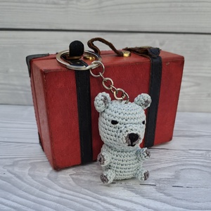 Horgolt mini medve kulcstartó - táska & tok - kulcstartó & táskadísz - kulcstartó - Meska.hu
