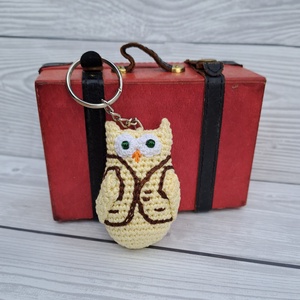 Horgolt mini bagoly kulcstartó - táska & tok - kulcstartó & táskadísz - kulcstartó - Meska.hu