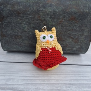 Horgolt mini bagoly kulcstartó - táska & tok - kulcstartó & táskadísz - kulcstartó - Meska.hu