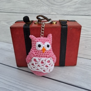 Horgolt mini bagoly kulcstartó - táska & tok - kulcstartó & táskadísz - kulcstartó - Meska.hu