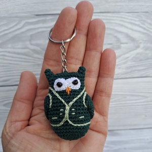 Horgolt mini bagoly kulcstartó - táska & tok - kulcstartó & táskadísz - kulcstartó - Meska.hu