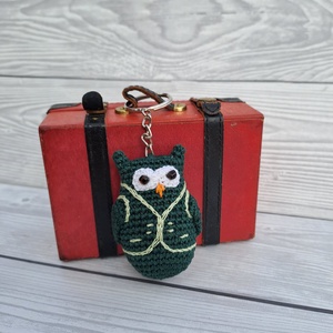 Horgolt mini bagoly kulcstartó - táska & tok - kulcstartó & táskadísz - kulcstartó - Meska.hu