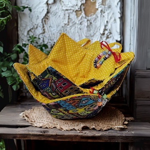 sárga/város tálfogó szett (3 db). Stílusos, hőtartó textil tálfogók különböző méretekben., Otthon & Életmód, Konyhafelszerelés, tálalás, Konyhai textil, Edényfogó & Edényfedő, Varrás, MESKA