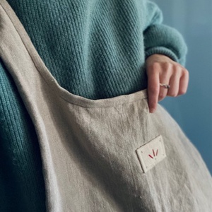 Tsuno bag - Crossbody lenvászon táska (rendelésre) - Meska.hu