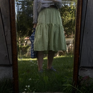 Két paneles húzott szoknya gumírozott derékkal  - ruha & divat - női ruha - szoknya - Meska.hu