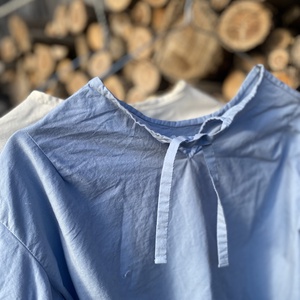 Bő ujjú blúz pamutvászonból  - ruha & divat - női ruha - blúz - Meska.hu