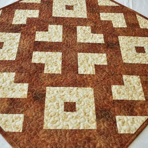 Rozsdabarna patchwork terítő  - Meska.hu