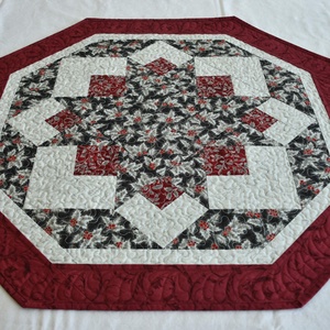 Esthajnalcsillag asztalközép - bordó - ezüst, Otthon & Életmód, Konyhafelszerelés, tálalás, Tálalás, Terítő, Patchwork, foltvarrás, Varrás, MESKA