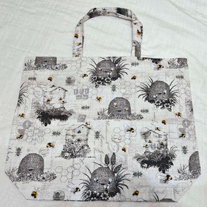 Cipzáras vászon bevásárló táska, vintázs méhek, Táska & Tok, Bevásárlás & Shopper táska, Shopper, textiltáska, szatyor, Varrás, MESKA