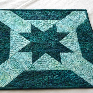Türkiz(zöld) csillag, Otthon & Életmód, Konyhafelszerelés, tálalás, Tálalás, Terítő, Patchwork, foltvarrás, Varrás, MESKA