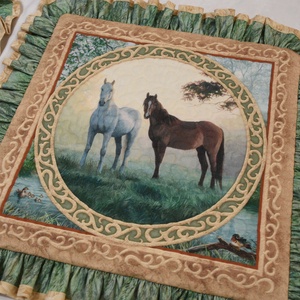 Lovak párnahuzat pár - 40x40cm párnákra - otthon & életmód - lakástextil - párna & párnahuzat - Meska.hu