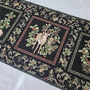 Karácsonyi rénszarvas futó, Karácsony, Karácsonyi lakásdekoráció, Ünnepi asztaldekoráció, Patchwork, foltvarrás, Varrás, MESKA