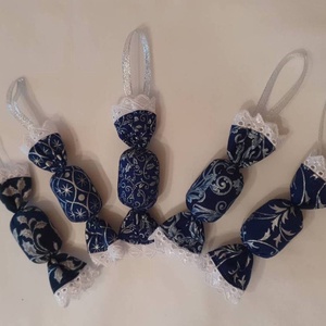 Szaloncukor szett - kék-ezüst - Meska.hu