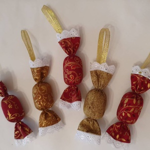 Szaloncukor szett - bordó - arany - karácsony - karácsonyi lakásdekoráció - karácsonyfadíszek - Meska.hu