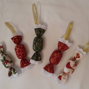 Szaloncukor szett - zöld - arany - bordó, Karácsony, Karácsonyi lakásdekoráció, Karácsonyfadíszek, Varrás, MESKA