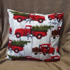 Karácsonyi red truck mintás párnahuzat - otthon & életmód - lakástextil - párna & párnahuzat - Meska.hu