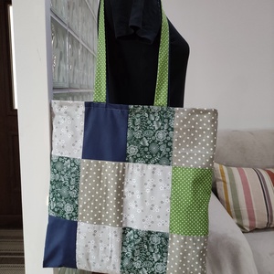 Patchwork bevásárló vászon táska - táska & tok - bevásárlás & shopper táska - shopper, textiltáska, szatyor - Meska.hu