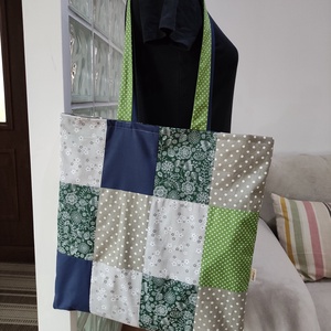 Patchwork bevásárló vászon táska, Táska & Tok, Bevásárlás & Shopper táska, Shopper, textiltáska, szatyor, Patchwork, foltvarrás, MESKA