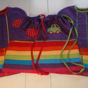 RENDELHETŐ!!! Ikrek hava...Rajzzsebes szivárványos ovizsák-szettek - Meska.hu