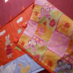 Nyuszikás - libuskás falvédő - megrendelésre! - baba - mama - babaszoba dekoráció - falvédő gyerekszobába - Meska.hu