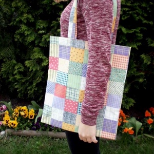 Pasztellben... patchwork mintás pamutvászon szatyor  -  - Meska.hu
