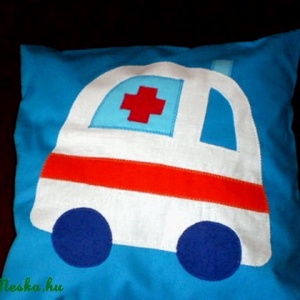  Facebookkék mentős  párnahuzat ajándék párnatöltettel, Baba - mama, Babaszoba dekoráció, Gyerek díszpárna, Varrás, Patchwork, foltvarrás, MESKA