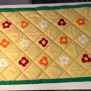 Rendelhető!!! Vaníliasárga virágos ágytakaró , Otthon & Életmód, Lakástextil, Ágytakaró, Patchwork, foltvarrás, Varrás, MESKA