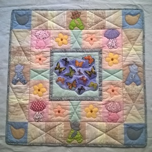 Lepkés falikép, Otthon & Lakás, Babaszoba, gyerekszoba, Babaszoba kép, Varrás, Patchwork, foltvarrás, Meska