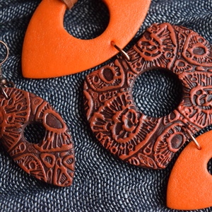 Narancs-barna lógós szett - ékszer - ékszerszett - Meska.hu