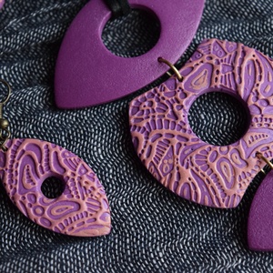 Narancs-barna lógós szett - ékszer - ékszerszett - Meska.hu