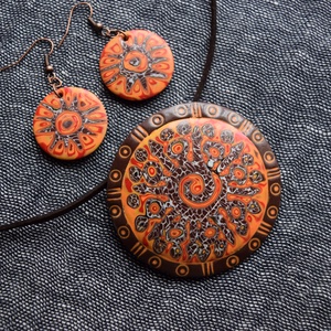 Batik- narancs szett - ékszer - ékszerszett - Meska.hu