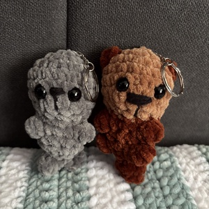 fóka és vidra páros kulcstartó - táska & tok - kulcstartó & táskadísz - kulcstartó - Meska.hu