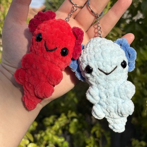 horgolt axolotl páros kulcstartó - Meska.hu