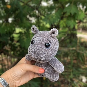 Hédi, a horgolt amigurumi víziló � pihe-puha plüssjáték Himalaya Velvet fonalból - játék & sport - plüssállat & játékfigura - más figura - Meska.hu